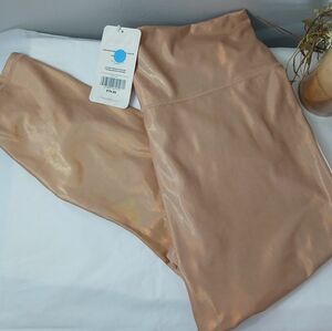 Fabletics Shimmering Copper Leggings Womens Sz XXL 14-16 NWT Iridescent 7/8 Luxe